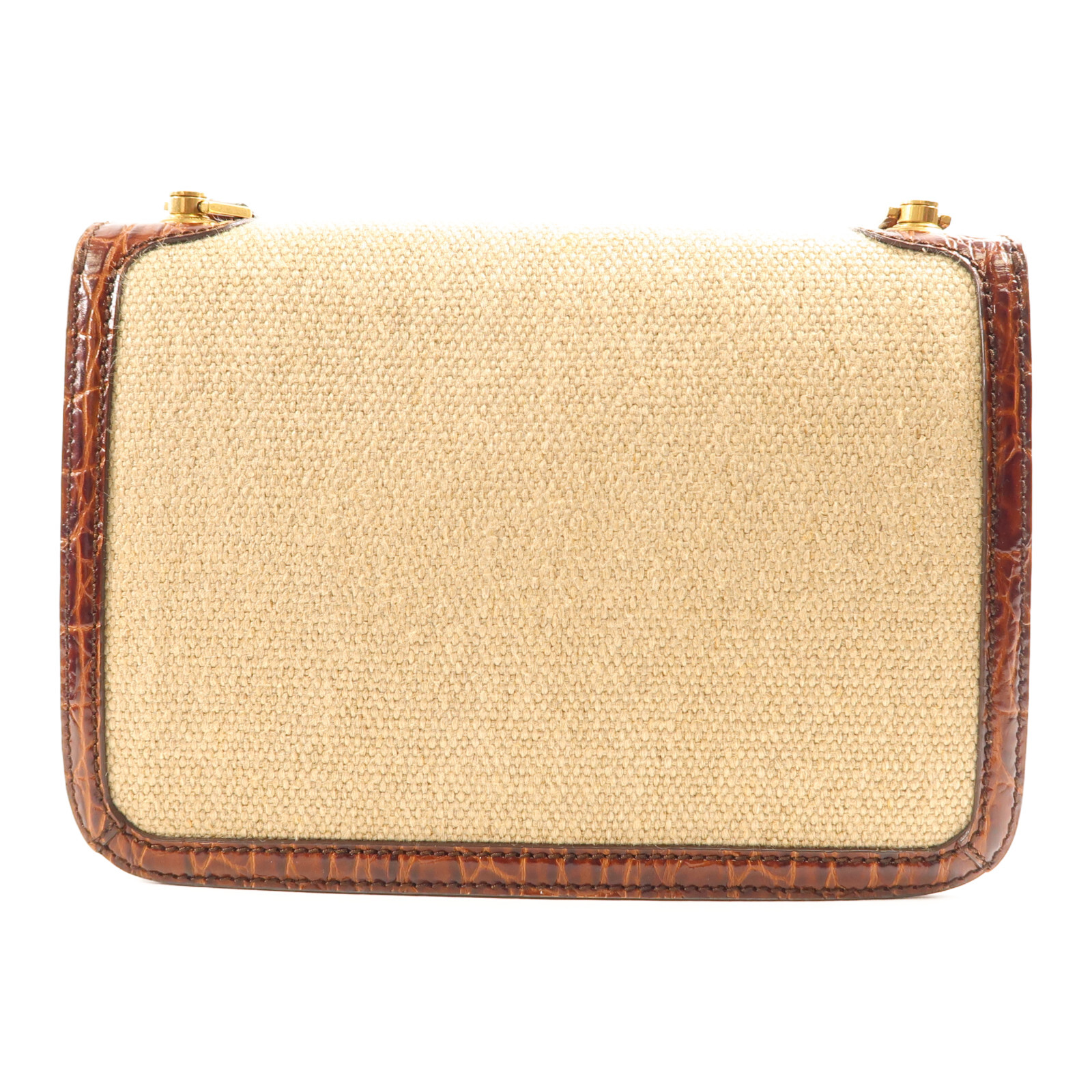 Borsa a tracolla SAINT LAURENT YSL GHW Lecarre tela marrone