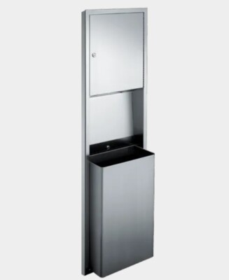 American Specialties 0469-2 Towel Dispenser With Waste Bin stainless