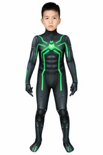 Spider-Man PS4 Stealth Big Time Cosplay Costume Body-suit Jump Kid Child