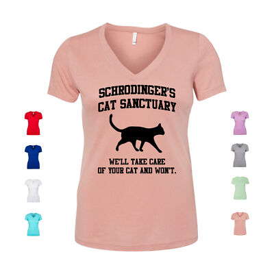 Schrodinger's Cat Sanctuary We'll Take Care Of Your Cat Women's V Neck Shirt