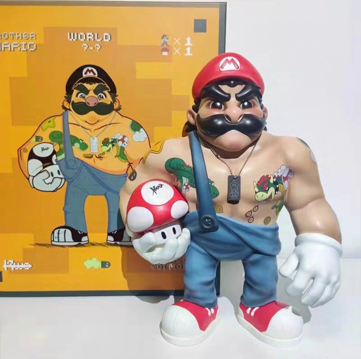 ZCWO X Fools Paradise Mario Tattoo Edation Red Vinyl Figure ZCWO X Fools Paradise Mario Tattoo Edation Red Vinyl Figure