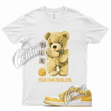 White FIX T Shirt for J1 1 Pollen Yellow University Gold SB Overbreak 