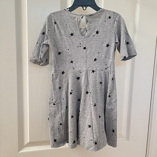 Old Navy Gray Stars Skater Dress 3/4 Sleeve Girls Size XS 5 - Picture 6 of 8