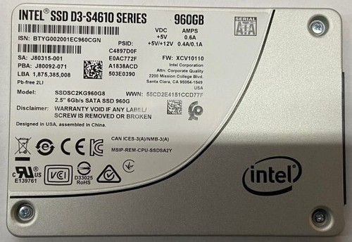 Intel D3-S4610 SSD 960GB 3.0 6GB/S Internal Solid State Drive For Laptop Desktop - Picture 7 of 24
