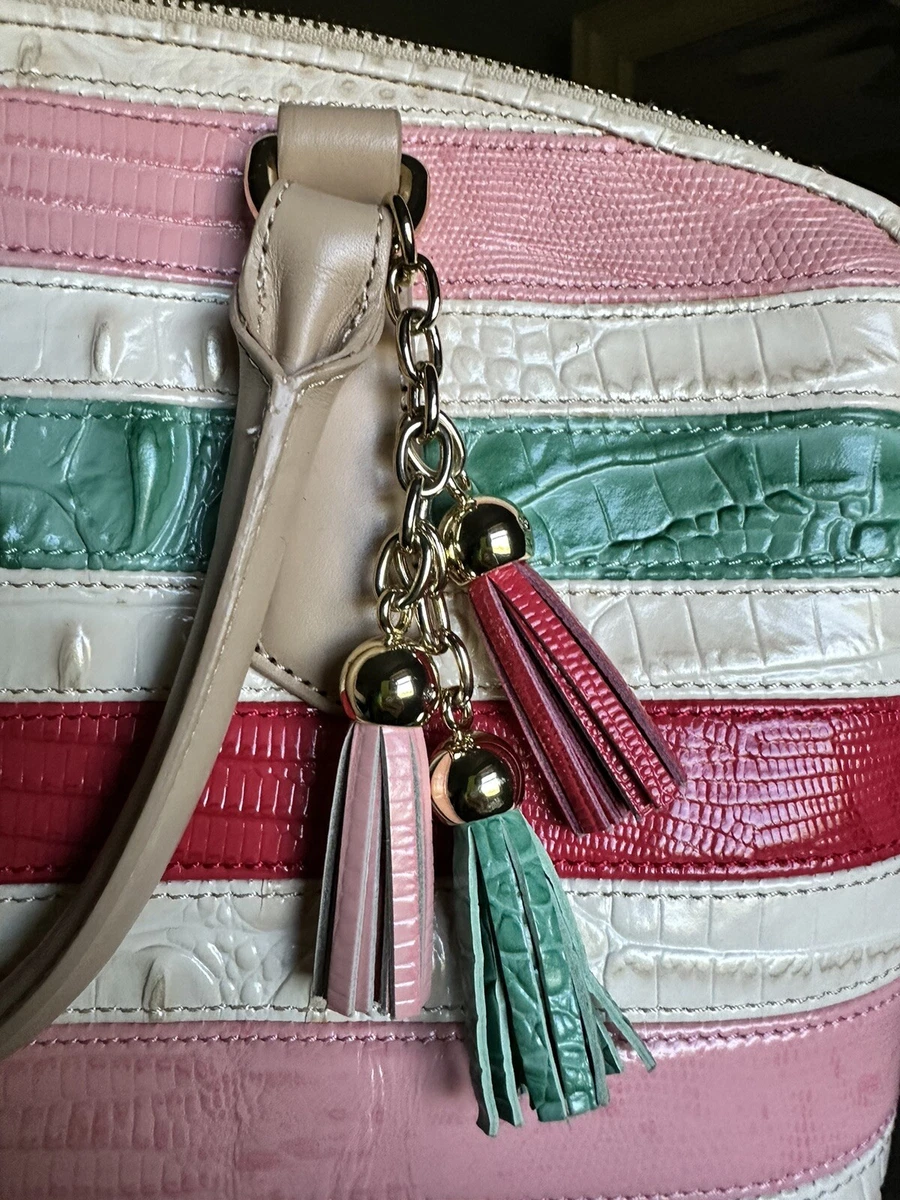 Pink and green brahmin purse hot sale