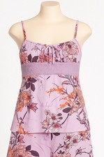 Linea Donatella Floral Lace Trim Pajama Set XL Super Soft 2 Piece Set PJs
