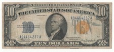 10  DOLLARI   occupazione americana della sicilia bollino giallo  1934