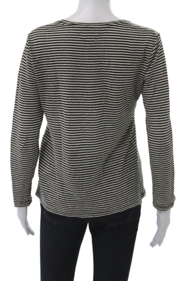 Isabel Marant Etoile Women Jersey Striped Beige Long Sleeve T-Shirt Size XS - Image 3 of 4