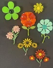 Vintage Colorful Enamel Flower Brooch Pin & Clip On Earring Costume Jewelry Lot
