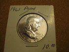 1961 silver Ben Franklin proof half dollar
