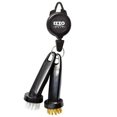 Izzo Golf Dual Golfclub-Bürste Retractable Rillenreiniger Schwarz MPN A20292