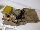 VINTAGE MILITARY GAS MASK WITH HOOD CANVAS BAG VERY OLD AND CRUDE WW1 ERA #5