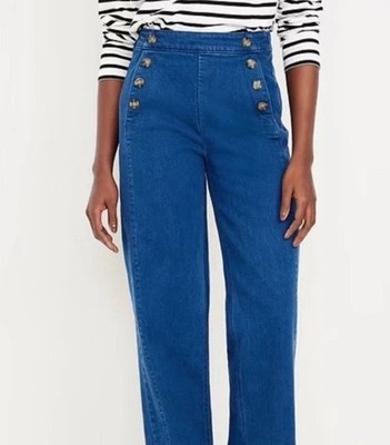 NWT Old Navy Extra High Rise Sky-Hi Wide Sailor Style Jeans Classic Beach Sz 16