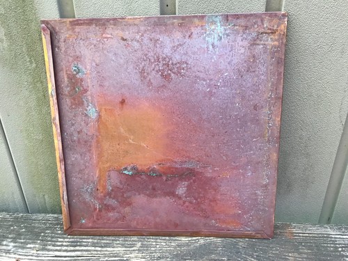 Sheet Copper 16 5/8" Coppersmith stored scrap Natural Patina Colors Verdigris (B - Afbeelding 7 van 11
