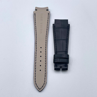 Harry Winston Schwarze Alligator-Lederarmbanduhr-Schlaufe Schwarz 23(18)/16mm