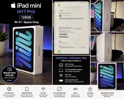 Apple iPad mini (A17 Pro) 128GB Space Gray MXN63LL/A Model A2993 - New Sealed