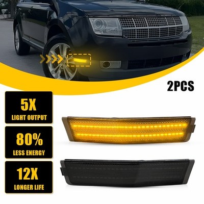 Smoked Amber LED Front Side Marker Light For 2007-2010 Lincoln MKX Left Right EQ