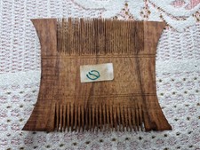 Vintage Handcrafted Wooden Hair Comb - Tribal Ethnic Folk Art Hair Accessory C1