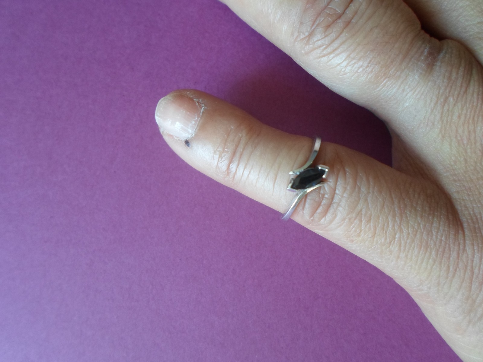 solid silver ring, dark blue wand, size 48 - image 2