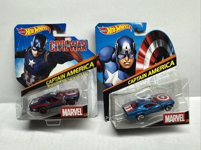(C4) Hot Wheels Marvel Character Captain America Lot of 2 - Ship Deals READ!