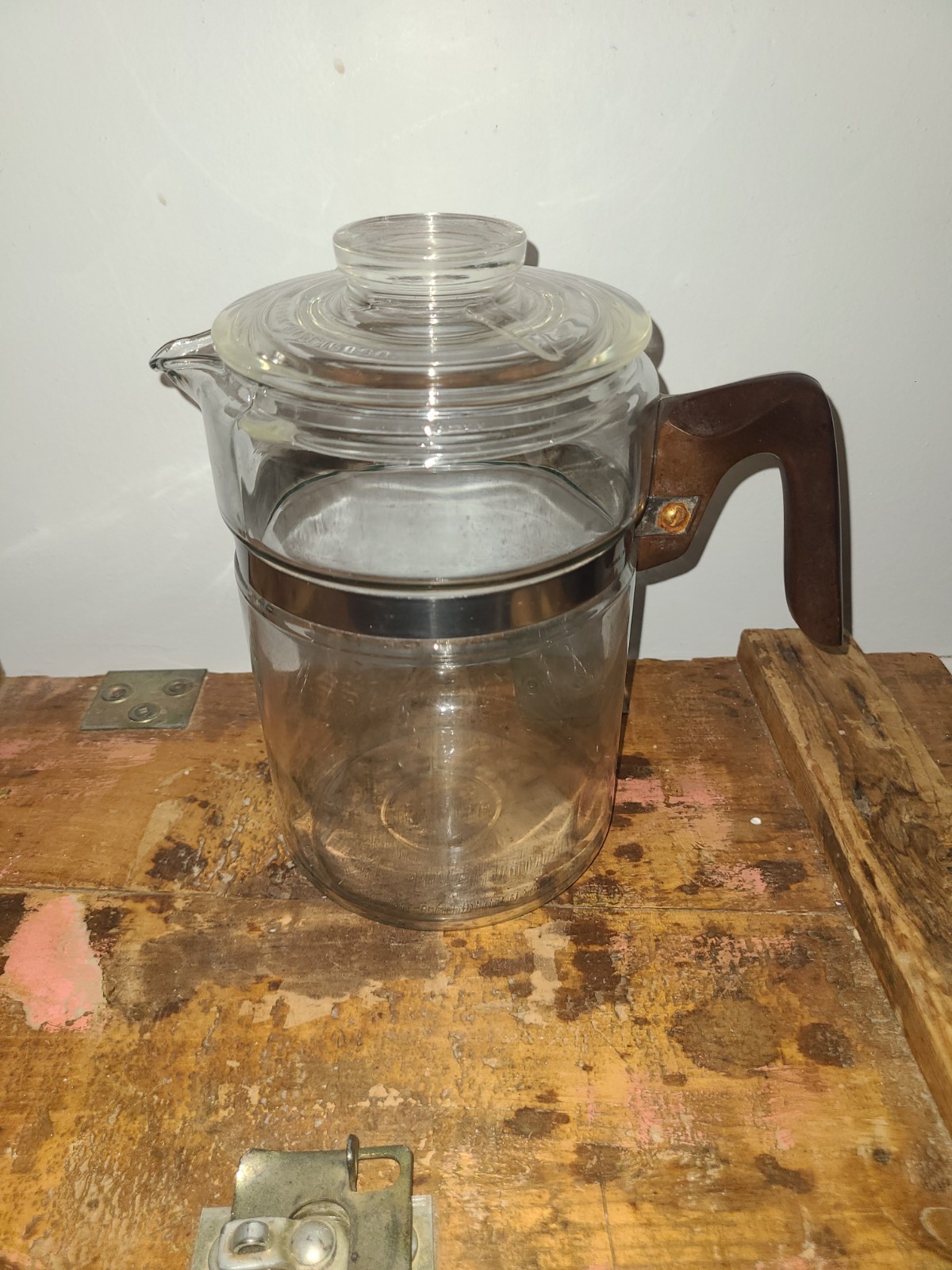 VTG Pyrex 6cup 7826B Coffee Pot Stovetop Glass Flameware USA Pot ONLY MCM
