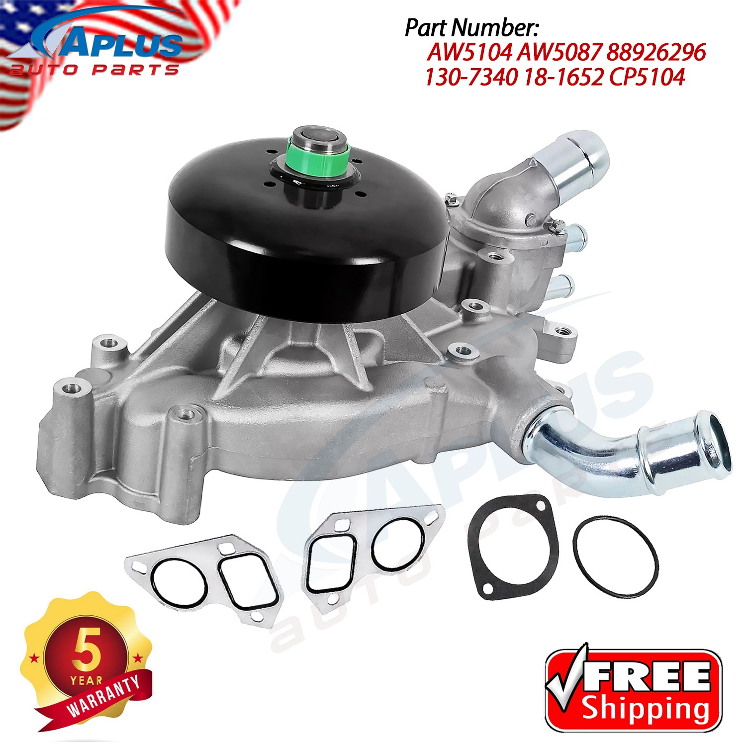 Water Pump W/ Thermostat For Chevy Silverado GMC Sierra Cadillac 4.8L 5.3L 6.0L