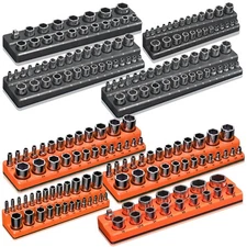 Magnetic Socket Organizer Holder Set – 8-Piece Tool Organizers Including 1/4"...