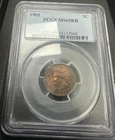 1905 1C INDIAN HEAD SMALL CENT PCGS MS65RB