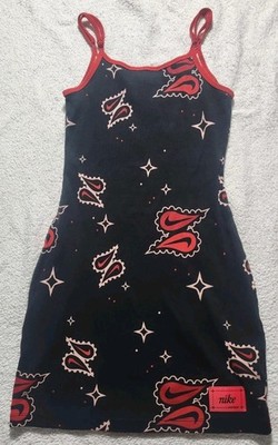 Nike Womens Sportswear Bodycon Ribbed Dress Paisley Swoosh Rare Size S