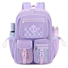 Mesh Backpack for School Heavy Duty See Through Net Bookbag Girls Semi-Transp...