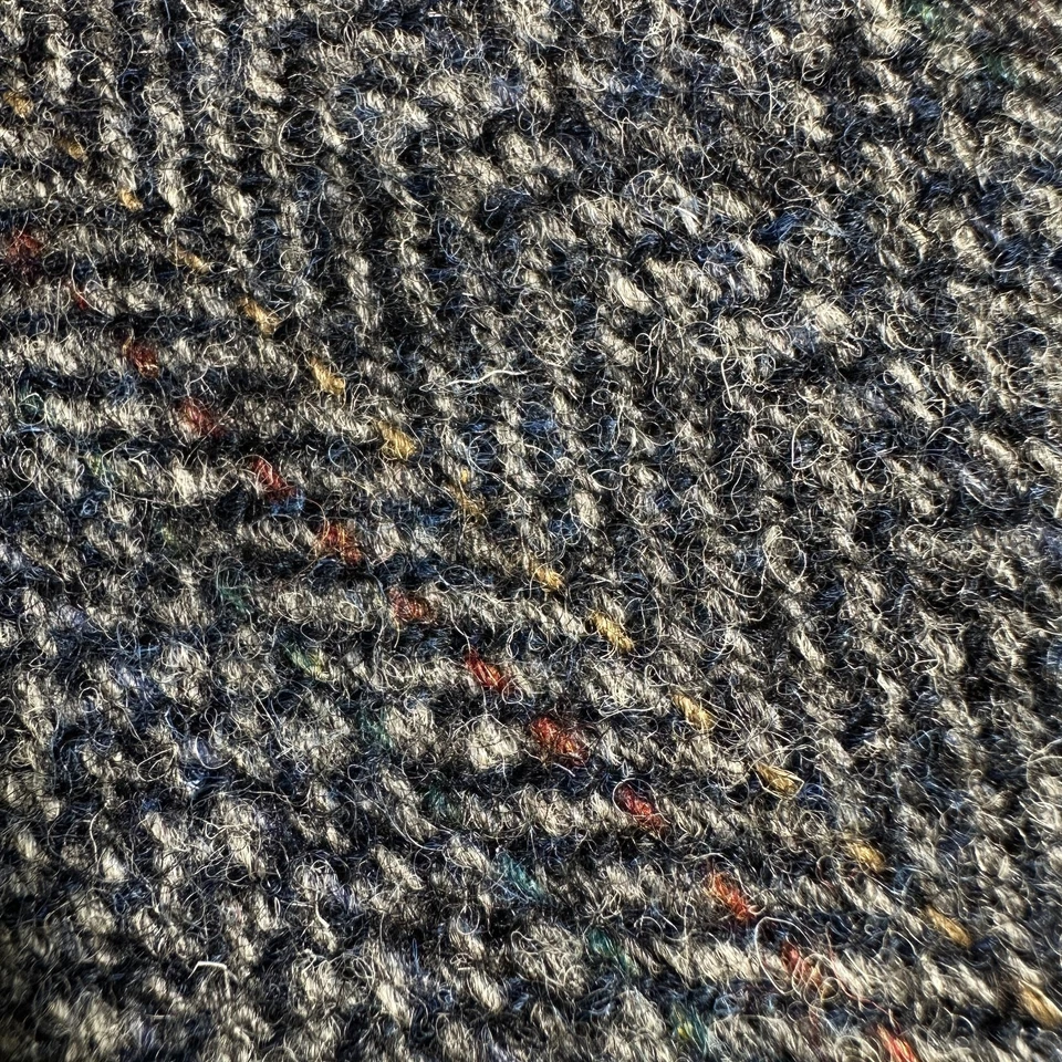 Vintage HARRIS TWEED WOOL Mens Blazer 46L Sport Coat Jacket Gray Herringbone USA - Image 4 of 4