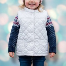 Carter  s Baby Girl  s White Winter Puffer Vest Size 24 Months