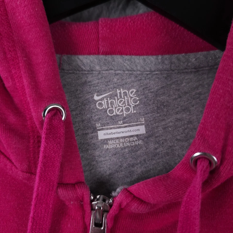 Nike Hoodie Womens Medium Pink The Athletic Dept Full Zip Hooded Jacket Slim Fit - Image 3 of 4