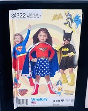 Simplicity Sewing Pattern Super Hero Halloween Costume Child Size 3-8