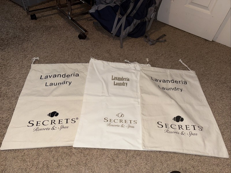 Secrets Resort And Spa Laundry Bag Lot Of 3