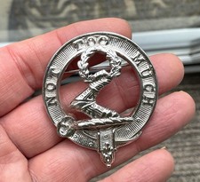 Vintage Unknown  clan  pin badge Brooch Scotland  mascot Not Too Much Motif