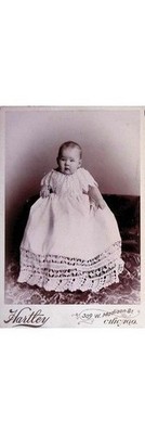 1890s Chicago IL Baby Christening Gown Cabinet Card Photograph Nan Inscription