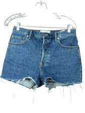 Everlane Size 27 The Cheeky Short Denim Cut Off High Rise Cotton Medium Wash