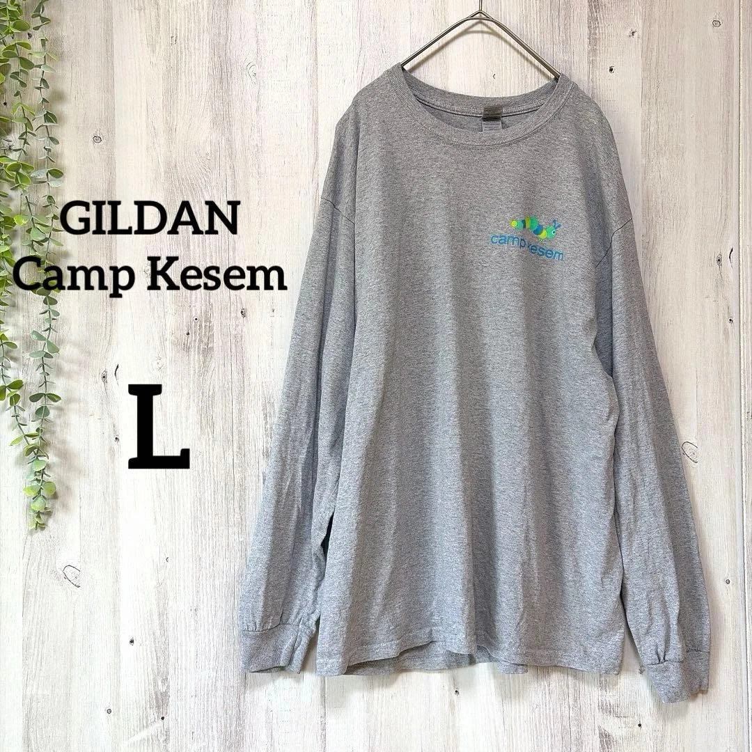 GILDAN Camp Kesem Gray Long T-Shirt L Rare