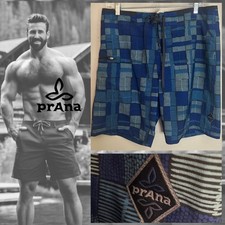 Prana Swim Trunks 32" waist 9" inseam Gently worn 85 recycled polyester