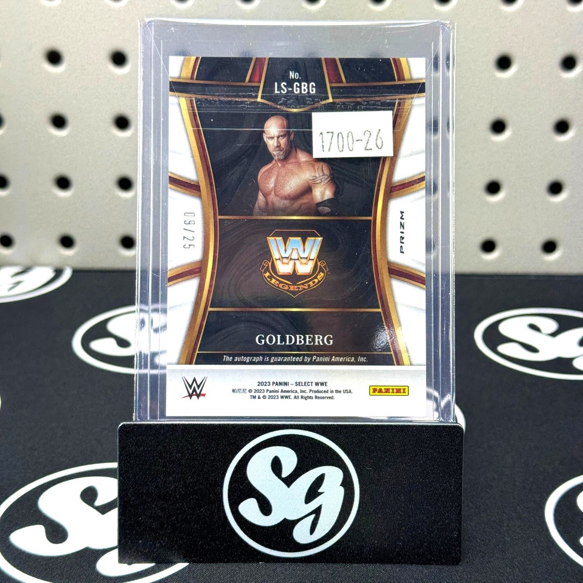 ゴールドバーグサイン色紙 BILL GOLDBERG 2023 Panini Select Legendary Signatures #LS-GBG TIE