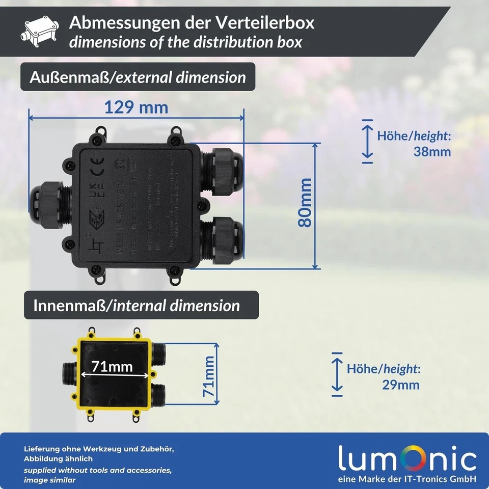 3-Wege Y Abzweigdose wasserdicht IP68, schnelle, sichere Kabelverteilung, für Ka - Bild 4 von 4