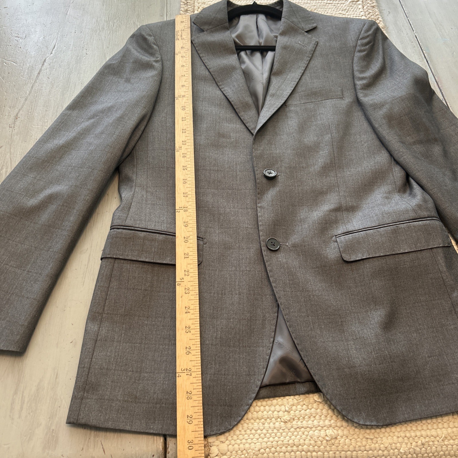 Salvatore Exte Gray Plaid Solid 2 Button Double V… - image 4