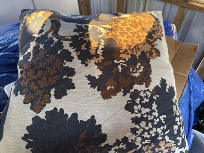 Cream-Navy Jacquard Tree Pillow 24x24 - Threshold designed with Studio McGee