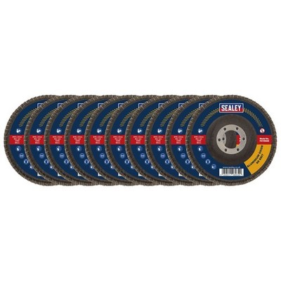 Sealey Verschiedene Körnung Klappe Disks Aluminiumoxid� 115mm�22mm Bore - Pack