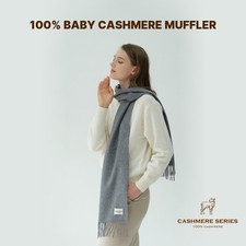 100 Baby Cashmere Gray Scarf  Soft Warm Men Women Winter Muffler