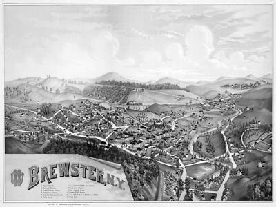 Decorative Poster. Fine Graphic Home Art Design. Brewster perspective map. 2678