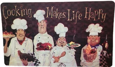 STAIN PROOF CUSHIONED FLOOR MAT (18"x30") 4 FAT CHEFS, COOKING MAKES LIFE BETTER
