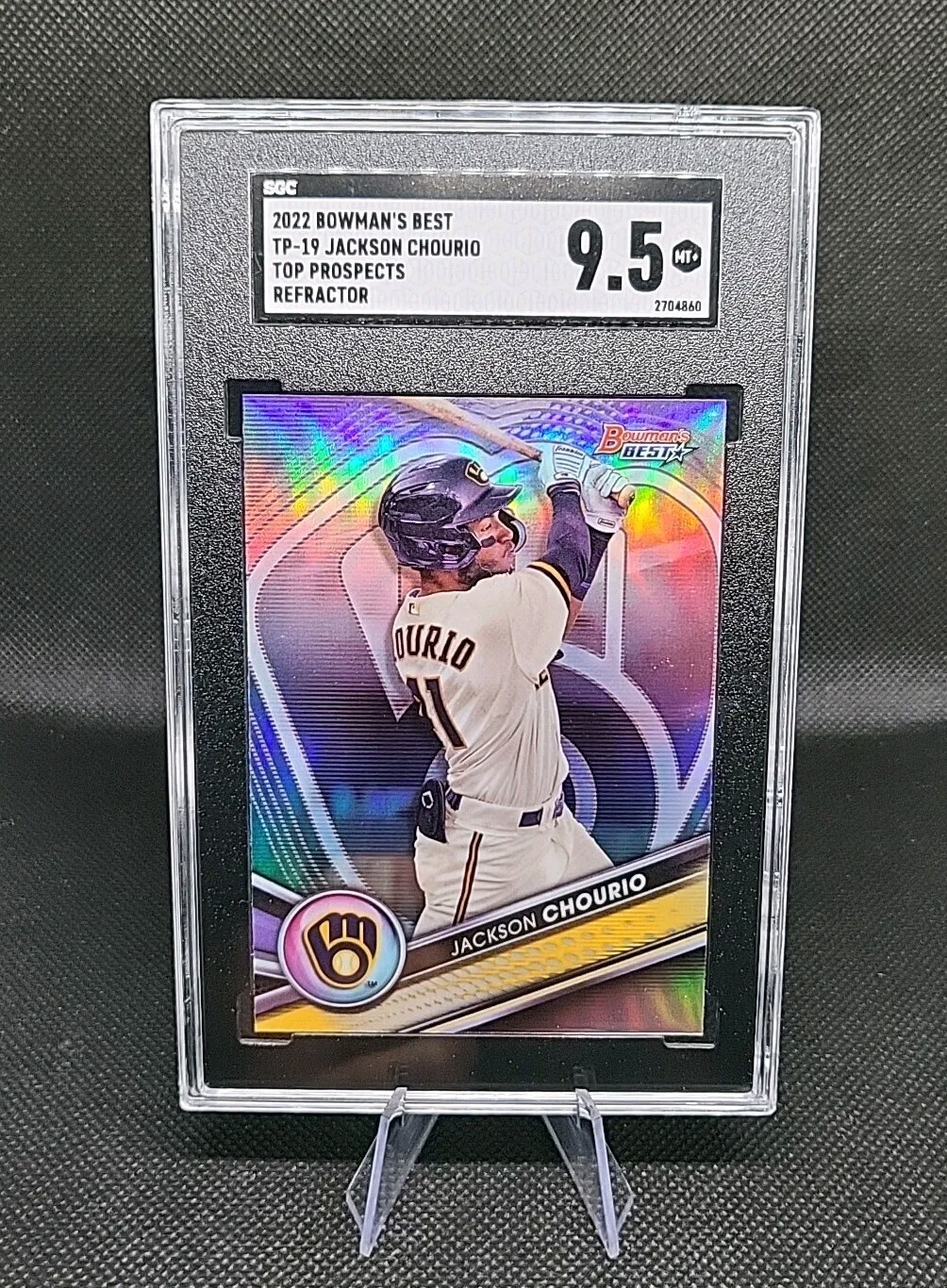 Jackson Chourio 2022 Bowman's Best Top Prospects Refractor #TP-19 SGC 9.5 💎