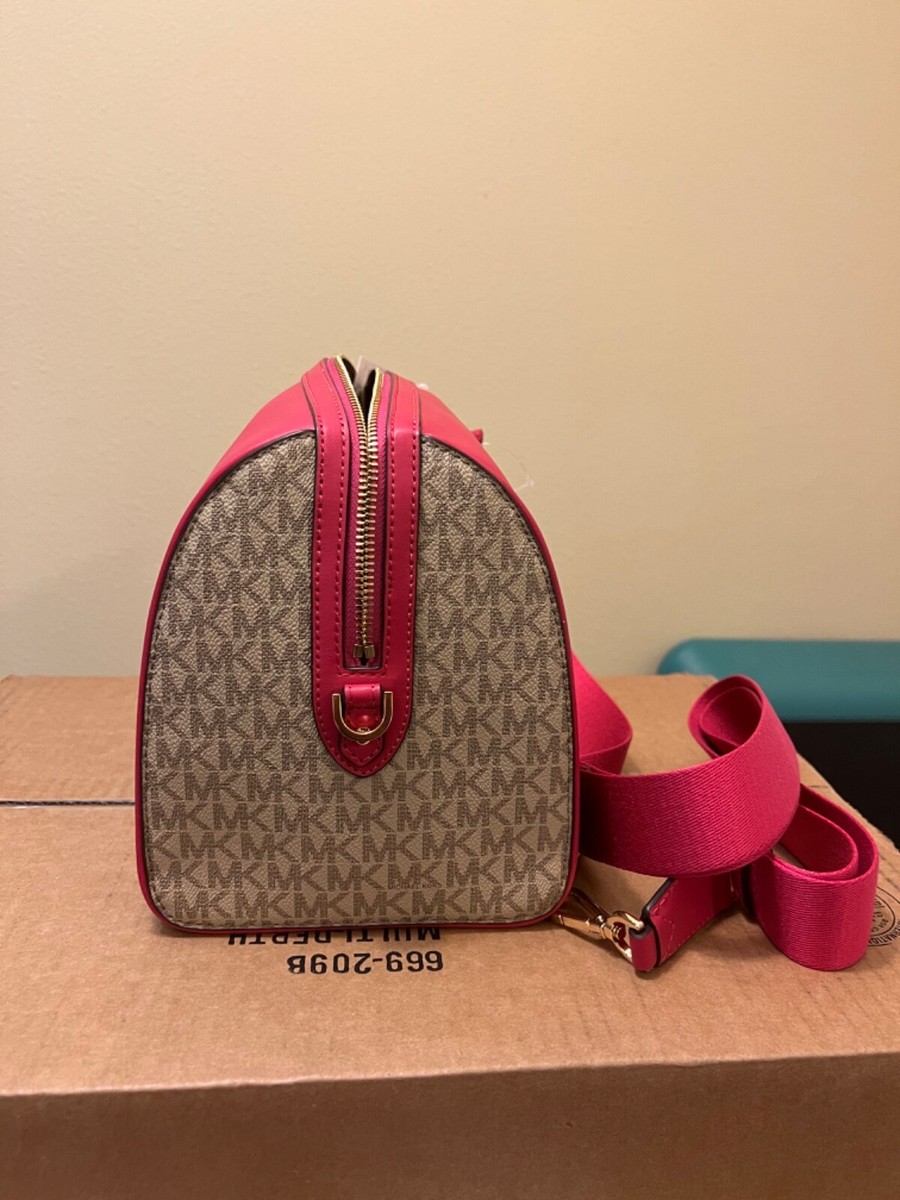 Michael Kors Travel Medium Duffle Satchel 35S3GTFU2B Carmine Pink